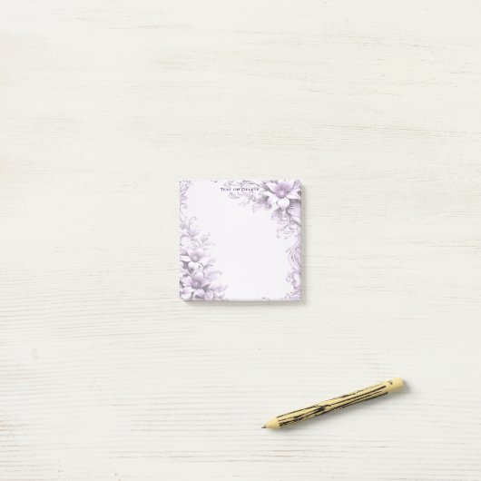 Stylish Purple Flowers Post it Notes ポストイット (デスク上)