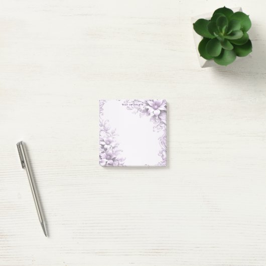 Stylish Purple Flowers Post it Notes ポストイット (オフィス)