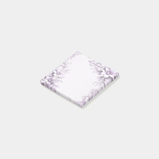 Stylish Purple Flowers Post it Notes ポストイット (アングル)