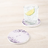 Stylish Purple Flowers Sandstone Coaster コースター (側面)
