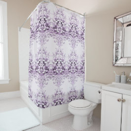 Stylish Purple Flowers Shower Curtain シャワーカーテン