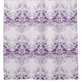 Stylish Purple Flowers Shower Curtain シャワーカーテン (正面)