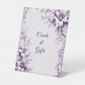 Stylish Purple Flowers Tabletop Signs 台座サイン (正面)