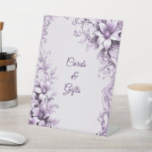 Stylish Purple Flowers Tabletop Signs 台座サイン (インサイチュ)