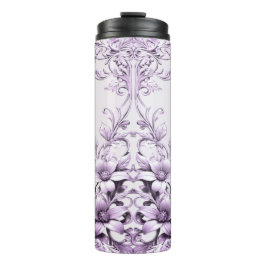 Stylish Purple Flowers Thermal Tumbler タンブラー