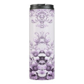 Stylish Purple Flowers Thermal Tumbler タンブラー (裏面)