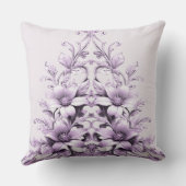 Stylish Purple Flowers Throw Pillow クッション (裏面)