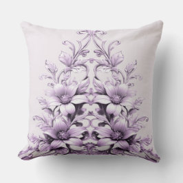 Stylish Purple Flowers Throw Pillow クッション