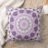 Stylish Purple Flowers Throw Pillow クッション (ブランケット)