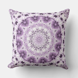 Stylish Purple Flowers Throw Pillow クッション