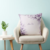 Stylish Purple Flowers Throw Pillow クッション (椅子)