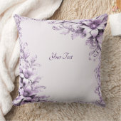 Stylish Purple Flowers Throw Pillow クッション (ブランケット)