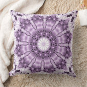 Stylish Purple Flowers Throw Pillow クッション (ブランケット)