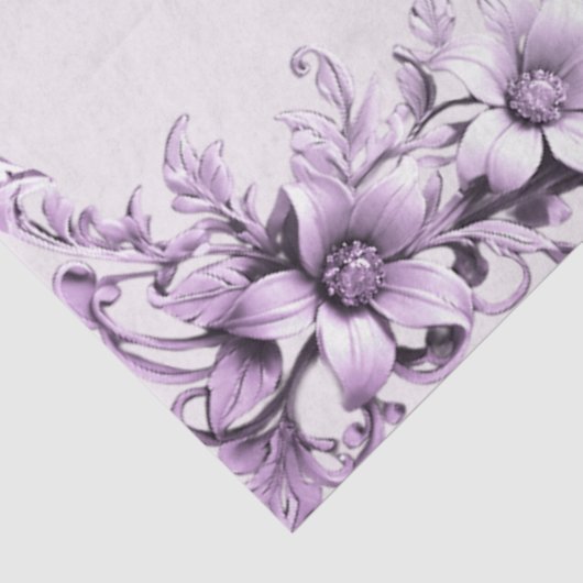 Stylish Purple Flowers Tissue Paper 薄葉紙 (詳細)