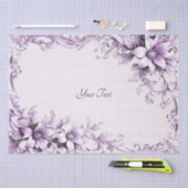 Stylish Purple Flowers Tissue Paper 薄葉紙 (クラフト)