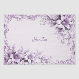 Stylish Purple Flowers Tissue Paper 薄葉紙