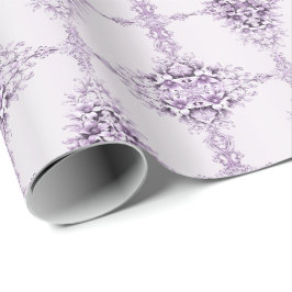 Stylish Purple Flowers Wrapping Paper ラッピングペーパー