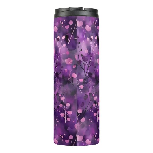Stylish purple pink abstract floral pattern タンブラー (裏面)