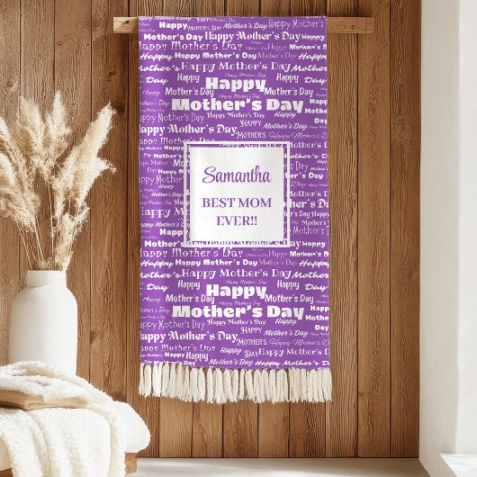 Stylish Purple Script Mother’s Day Gift Grandma シェルパブランケット