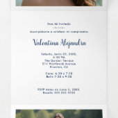 Stylish Quinceañera Tiara Pastel Tones & Glitter 三つ折り案内状 (内部中)