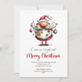 Stylish Quirky Santa Watercolor Holiday Greeting シーズンカード (正面)