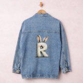 Stylish R Initial Back Print Jacket for Girls デニムジャケット (ハンガー)