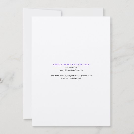 Stylish Rainbow Color Wedding Calligraphy Script 招待状 (裏面)