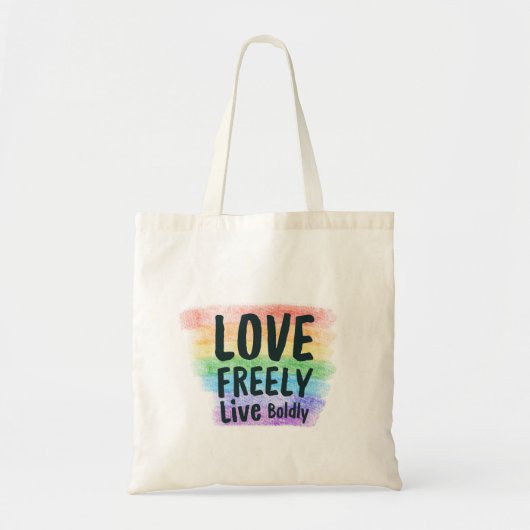 Stylish Rainbow Pride Tote Bag – LGBTQ トートバッグ (正面)