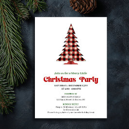 Stylish Red Black Plaid Christmas Event Invite 招待状