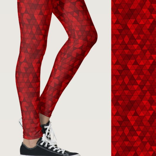 Stylish red geometric modern patterned レギンス
