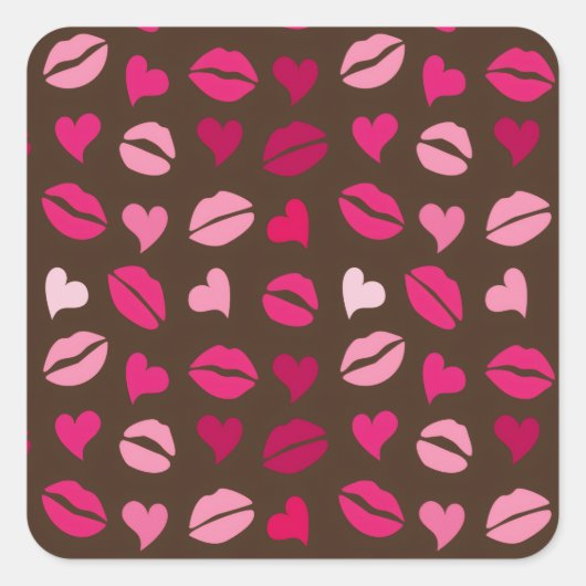 Stylish Red Heart Love Gift for Valentine’s Day スクエアシール (正面)