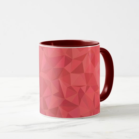 Stylish Red Polygon Art Cup for Home & Office Gift マグカップ (正面右)