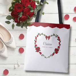 Stylish Red Rose Maid of Honor Gift トートバッグ
