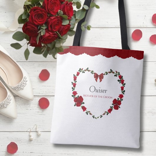 Stylish Red Roses Mother of Groom Gift トートバッグ