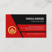 Stylish Red Trapezium Layers Business Owner 名刺 (正面)