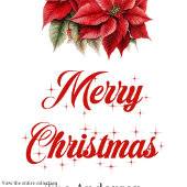 Stylish Red White Poinsettia Printable Gift Tag ギフトタグ