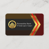 Stylish Retro Brown Shades Gold Arrow CEO 名刺 (正面)