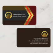 Stylish Retro Brown Shades Gold Arrow CEO 名刺 (正面/裏面)