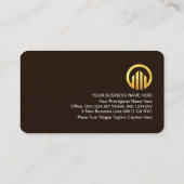 Stylish Retro Brown Shades Gold Arrow CEO 名刺 (裏面)