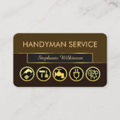 Stylish Retro Brown Shades Gold Handyman Tools 名刺 (正面)