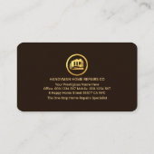 Stylish Retro Brown Shades Gold Handyman Tools 名刺 (裏面)