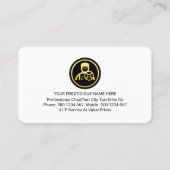 Stylish Retro Gold Chauffeur Driver Taxi Cab 名刺 (裏面)