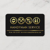 Stylish Retro Gold Tools Line Handyman 名刺 (正面)