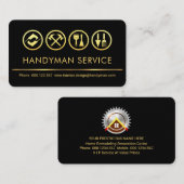 Stylish Retro Gold Tools Line Handyman 名刺 (正面/裏面)