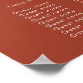 Stylish retro terracotta wedding seating chart ポスター (角)