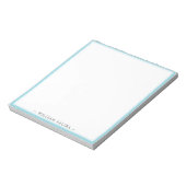 Stylish Robin Egg Blue Border Name Notepad Gift ノートパッド (回転)