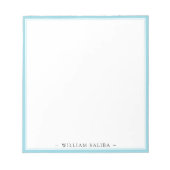 Stylish Robin Egg Blue Border Name Notepad Gift ノートパッド (正面)