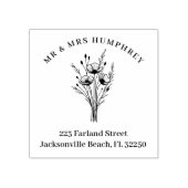 Stylish Romantic Poppies Wildflowers Bouquet ラバースタンプ (インプリント)