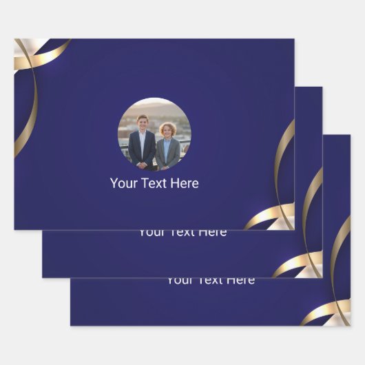 Stylish Royal Solid Blue Custom Gift Wrapping Pape ラッピングペーパーシート (セット)