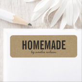 Stylish Rustic Bold Homemade Faux Kraft ラベル (インサイチュ)